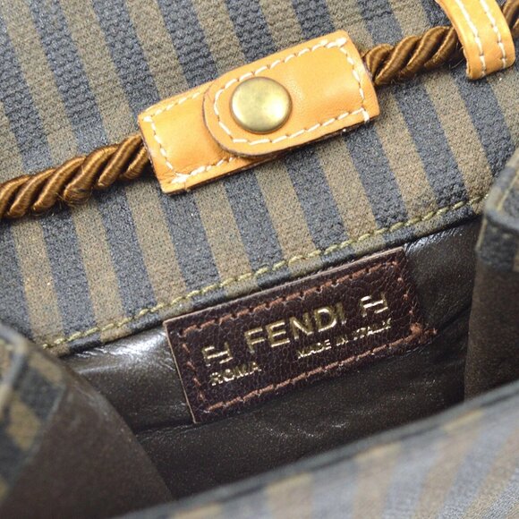 Fendi Brown Pequin Pochette Shoulder Bag AK38037c - Picture 12 of 12